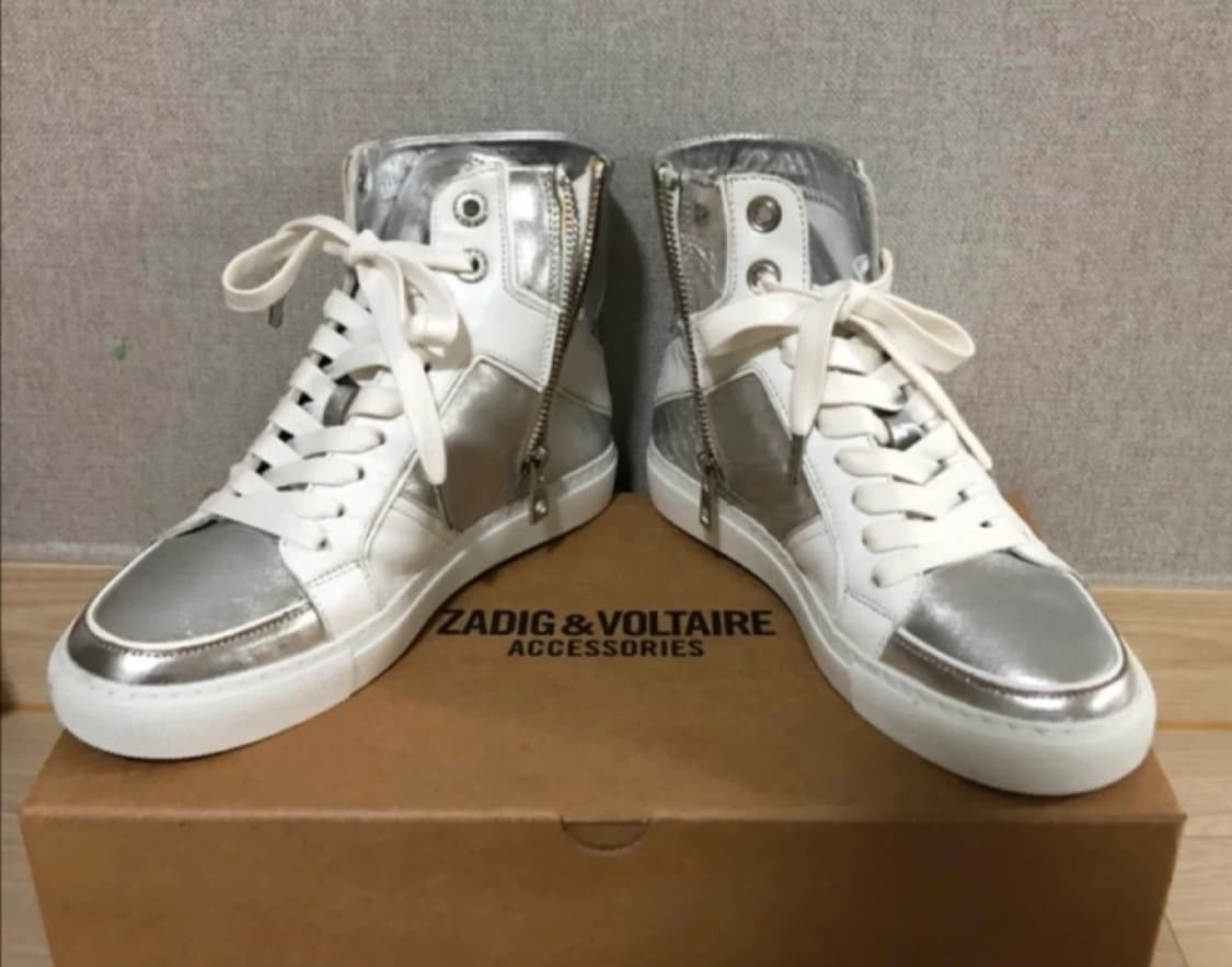Zadig&Voltaire 쟈딕 앤 볼테르 실버 하이탑 스니커즈 36 상품이미지2
