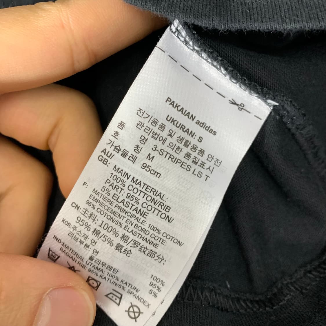 아디다스 3스트립 블랙 화이트 롱슬리브 상품이미지4