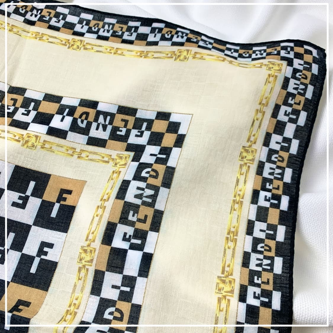 [정품] Fendi 펜디 체인 빈티지 쁘띠스카프 손수건 상품이미지3