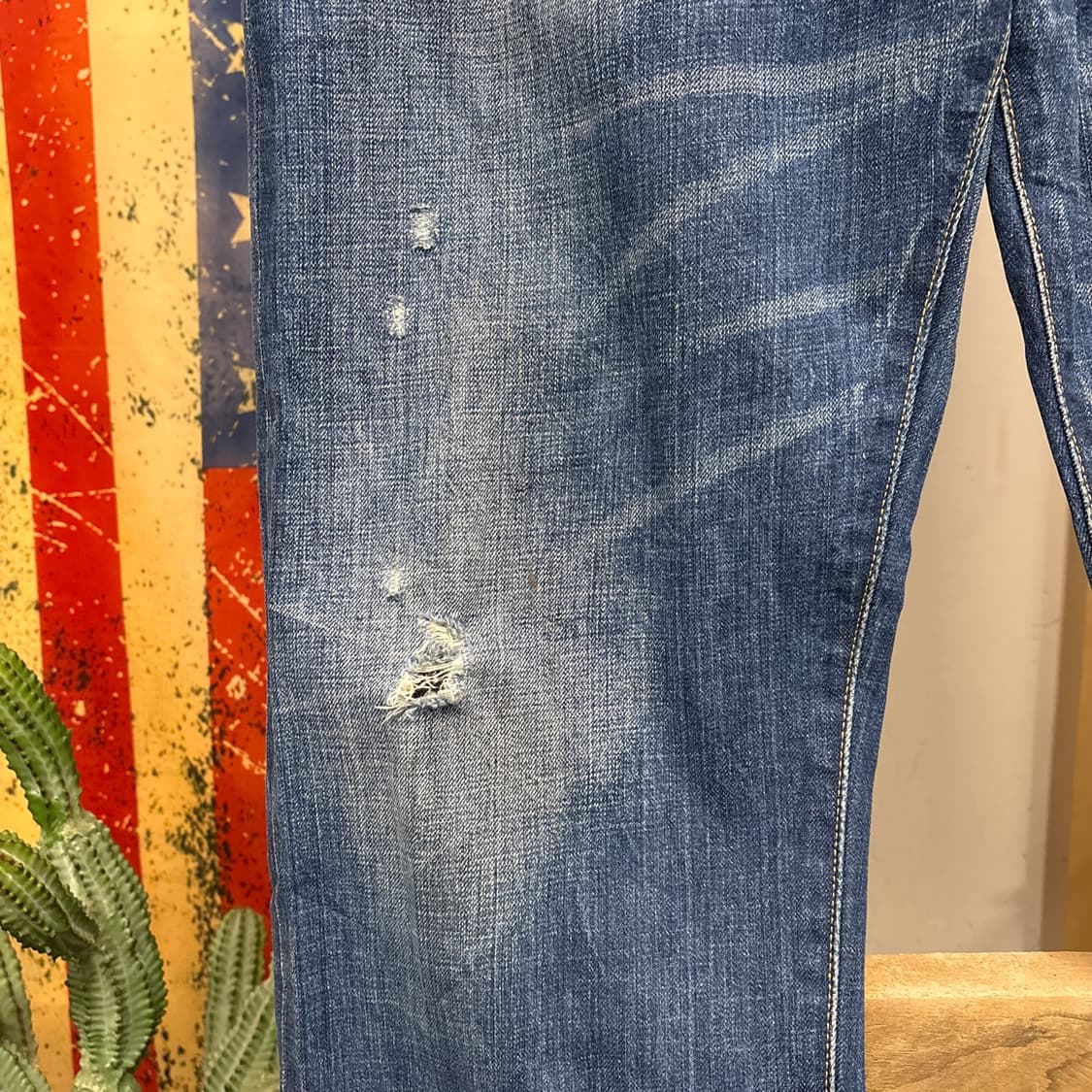 00s 리바이스501 버튼 플라이 빈티지 데미지 스트레이트 데님팬츠N84 상품이미지4