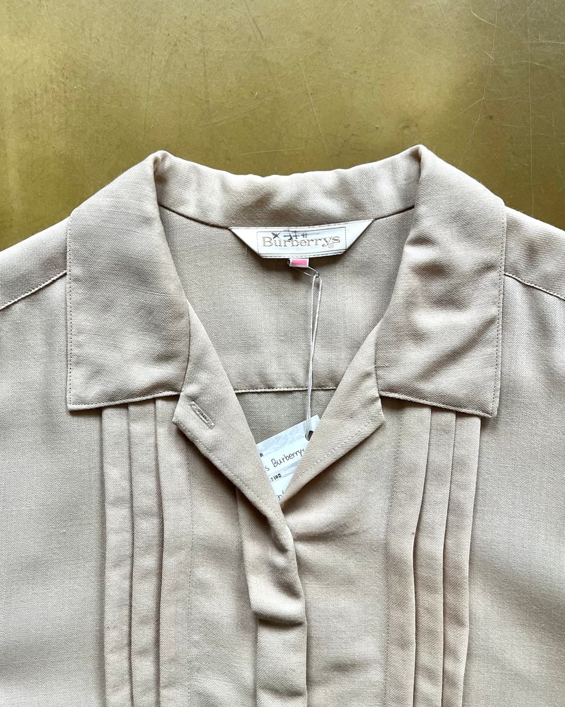 1980-90s Old Burberry Pleats Trim Shirt 상품이미지4