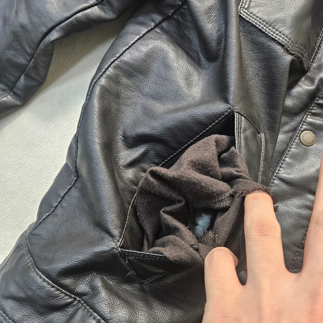 M 리바이스 쉐르파 카라 가죽 트러커자켓 0401Y 상품이미지5