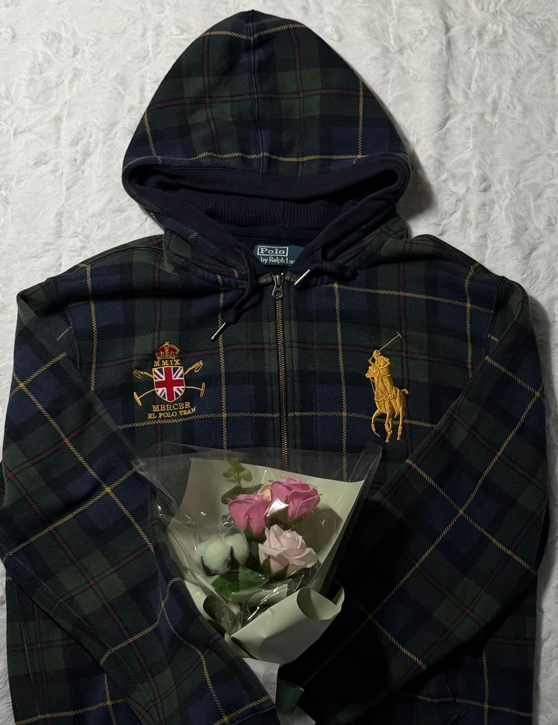 폴로 빅포니 브리튼 체크 후드집업 L 상품이미지1