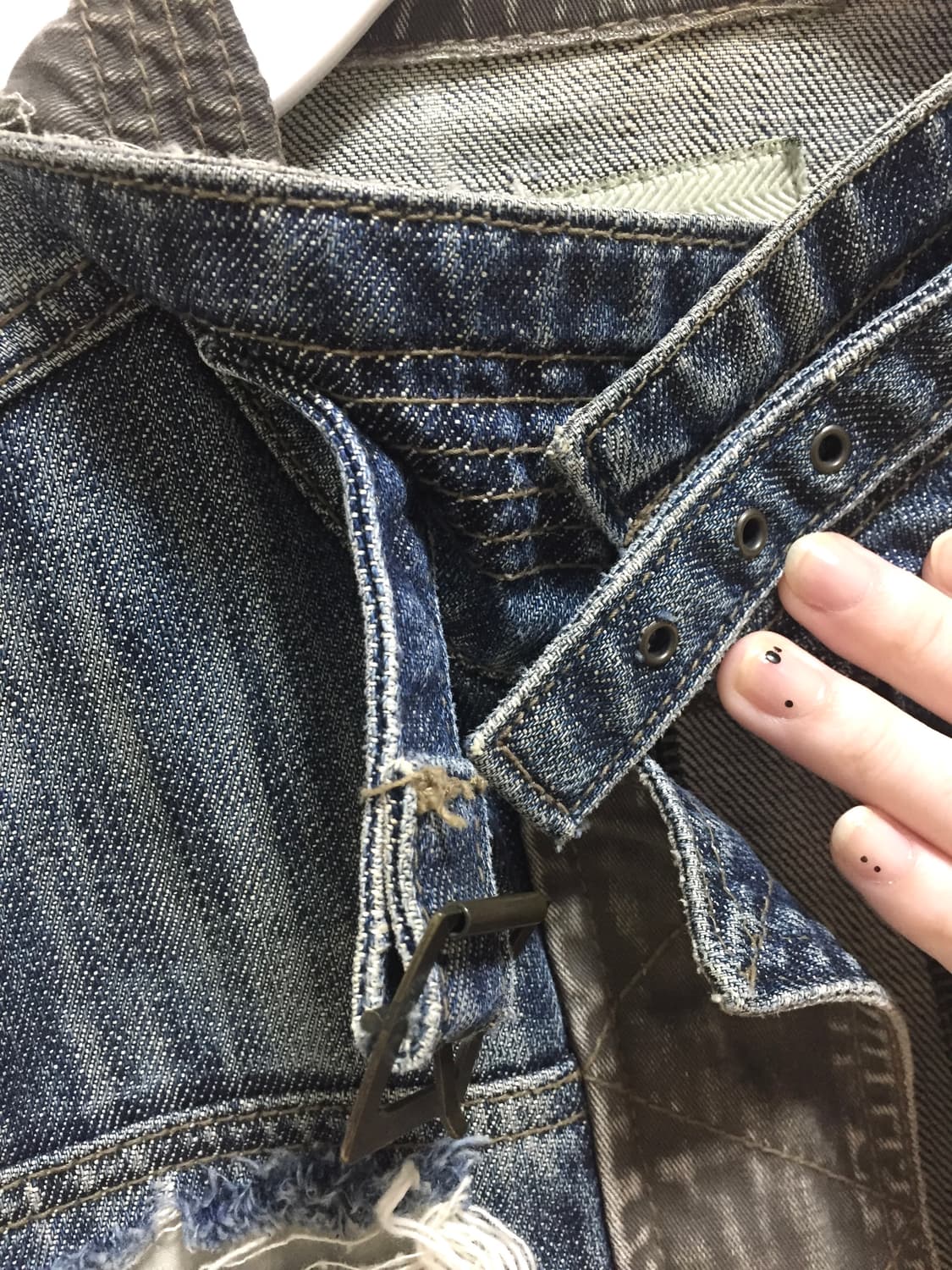 코데즈컴바인 빈티지 데미지 버클 데님 자켓 상품이미지7