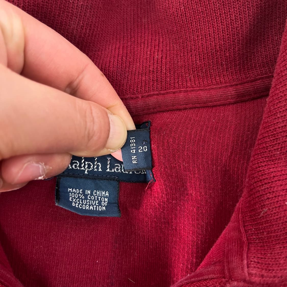 100 폴로랄프로렌 버건디 반집업 니트 상품이미지4