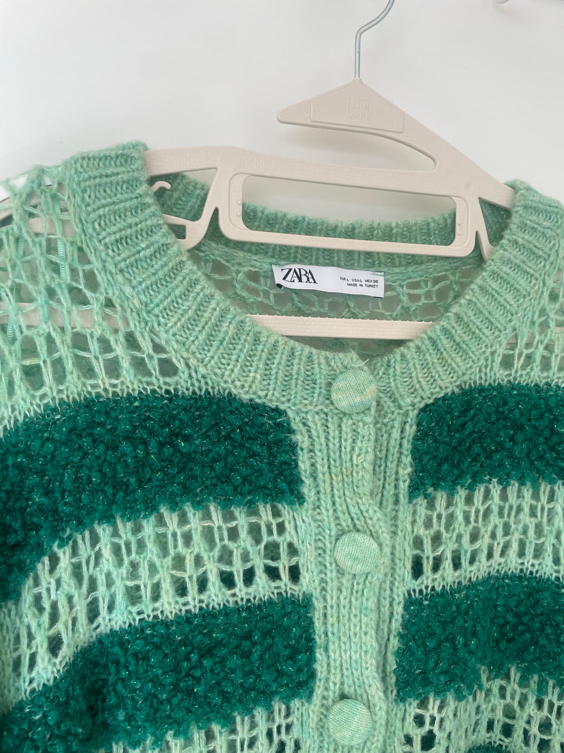 자라 스트라이프 니트가디건 L 상품이미지3