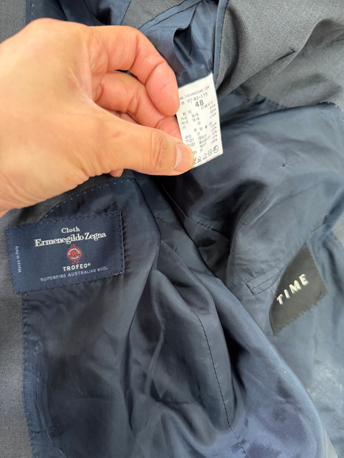 정품) TIME 타임옴므 22ss 한섬 남성 정장 세트 48/82 상품이미지3