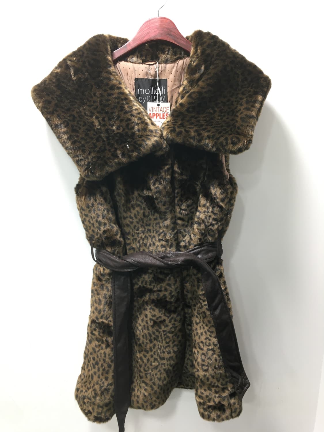 molliolli by 이도이 호피 퍼 조끼 상품이미지5