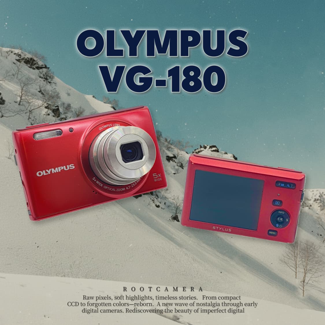 올림푸스 VG-180 메탈릭 레드🍷  빈티지 디카 디지털카메라 상품이미지1