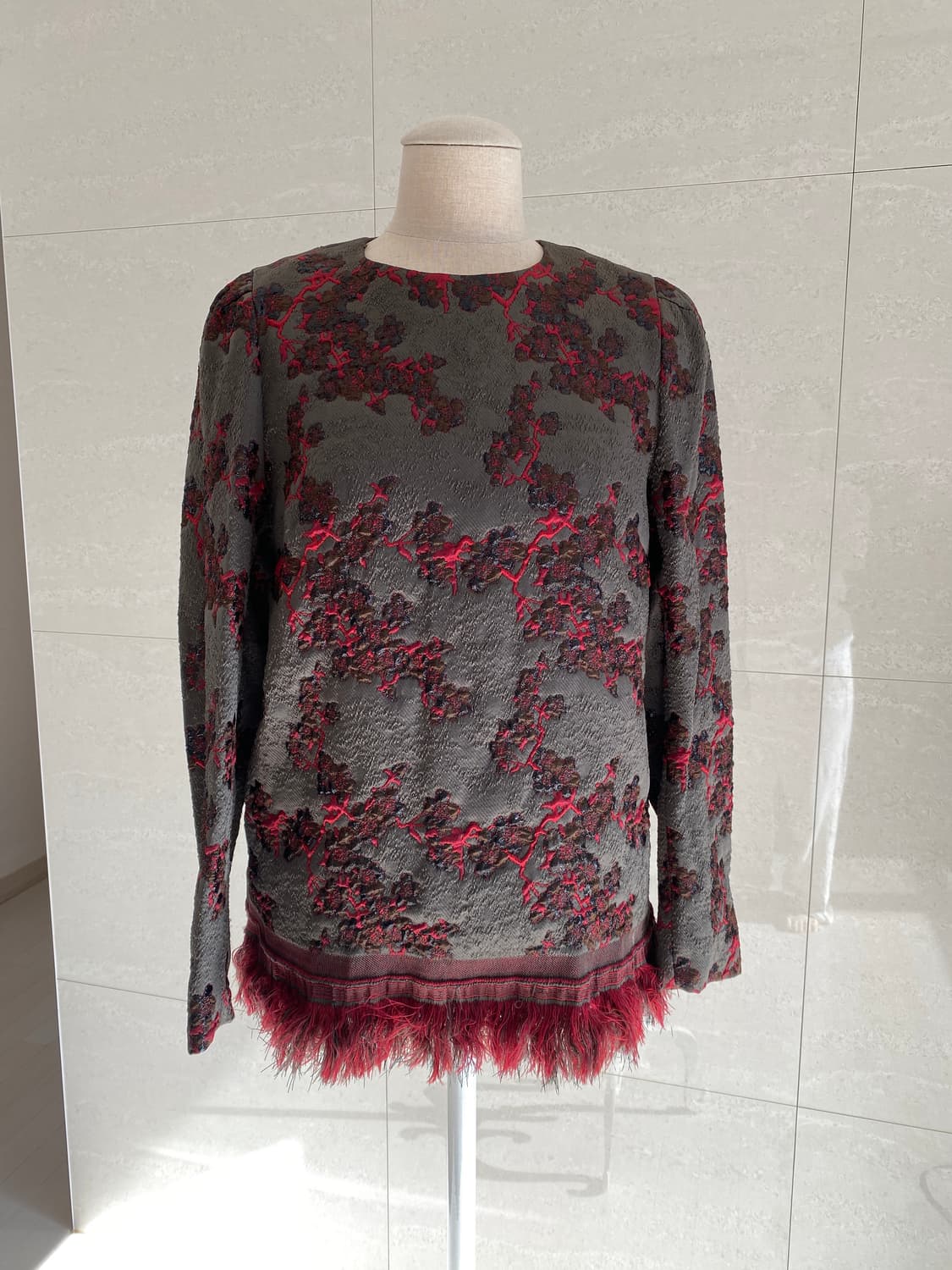 그리스 반 노튼 여성 자카드 탑 38사이즈 상품이미지1