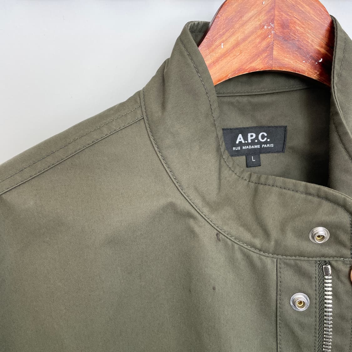 아페쎄 L,110 밀리터리 카키 필드 자켓 숏 파카 상품이미지2