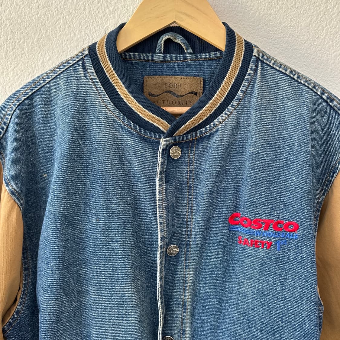90s Port Authority 코스트코 빈티지 데님 바시티 자켓 상품이미지2