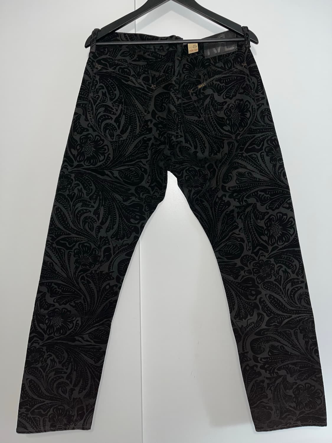 더블알엘 RRL 하이 슬림 블랙 피치드 진 12온스 데님 블랙 플로럴 상품이미지3