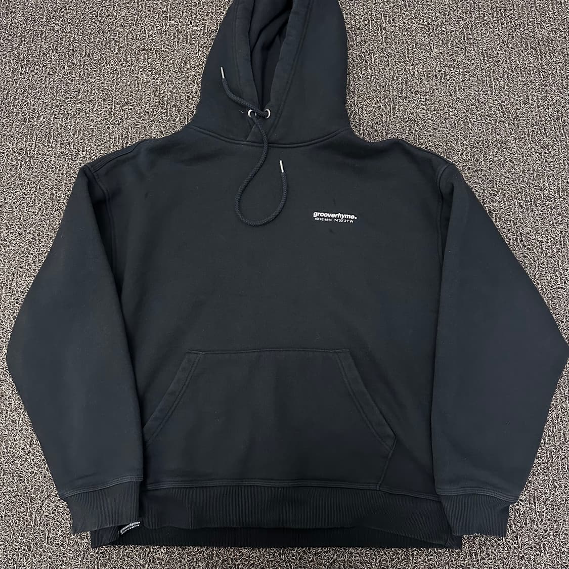 Grooverhyme 그루브라임 기모 후드티 블랙 L 상품이미지1