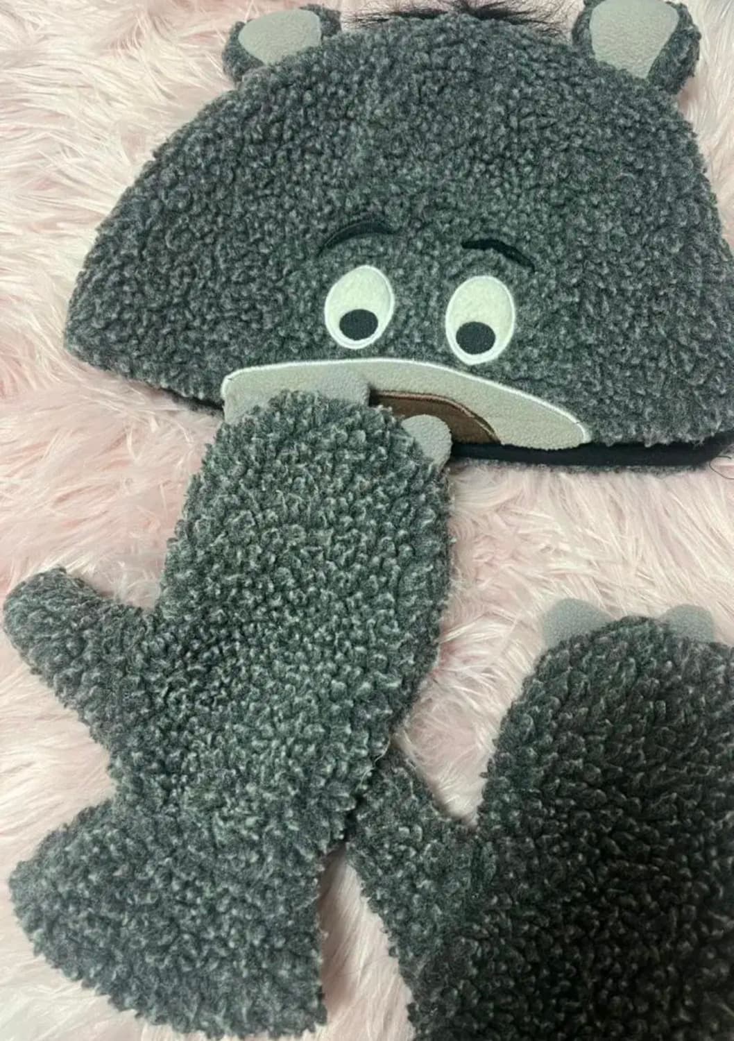 디즈니 곰돌이 털모자 장갑세트 겨울 옷 장식 캐릭터 곰 상품이미지1