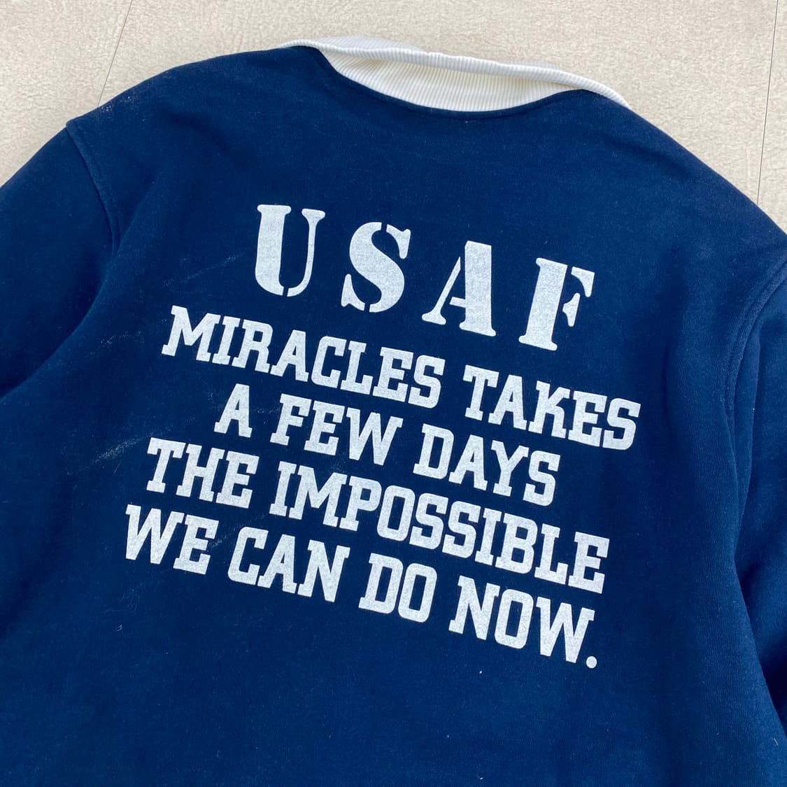 아비렉스 스펠아웃 빅로고 네이비 배색 코튼 집업 (105) 상품이미지4