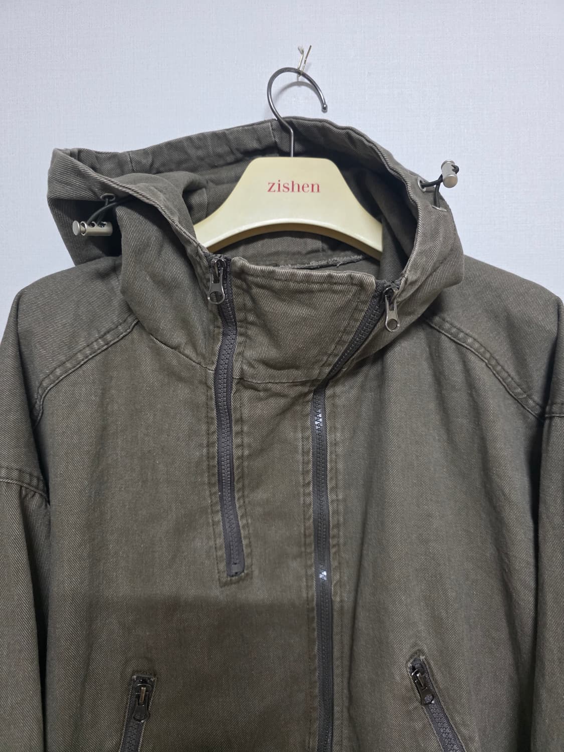 카키 청 후드집업 상품이미지3