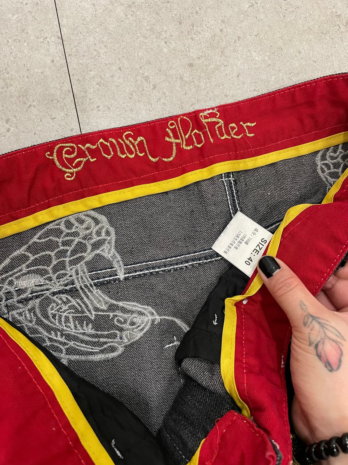 (빈티지)Crown Holder 크라운 홀더 코브라 와이드 데님 팬츠 상품이미지5