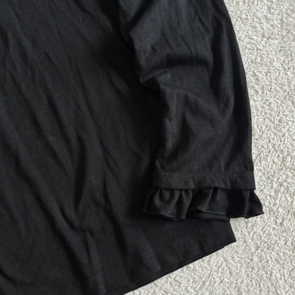 일본빈티지 액시즈팜 고딕 블랙 레이스포인트 목폴라 이너 탑 상품이미지4