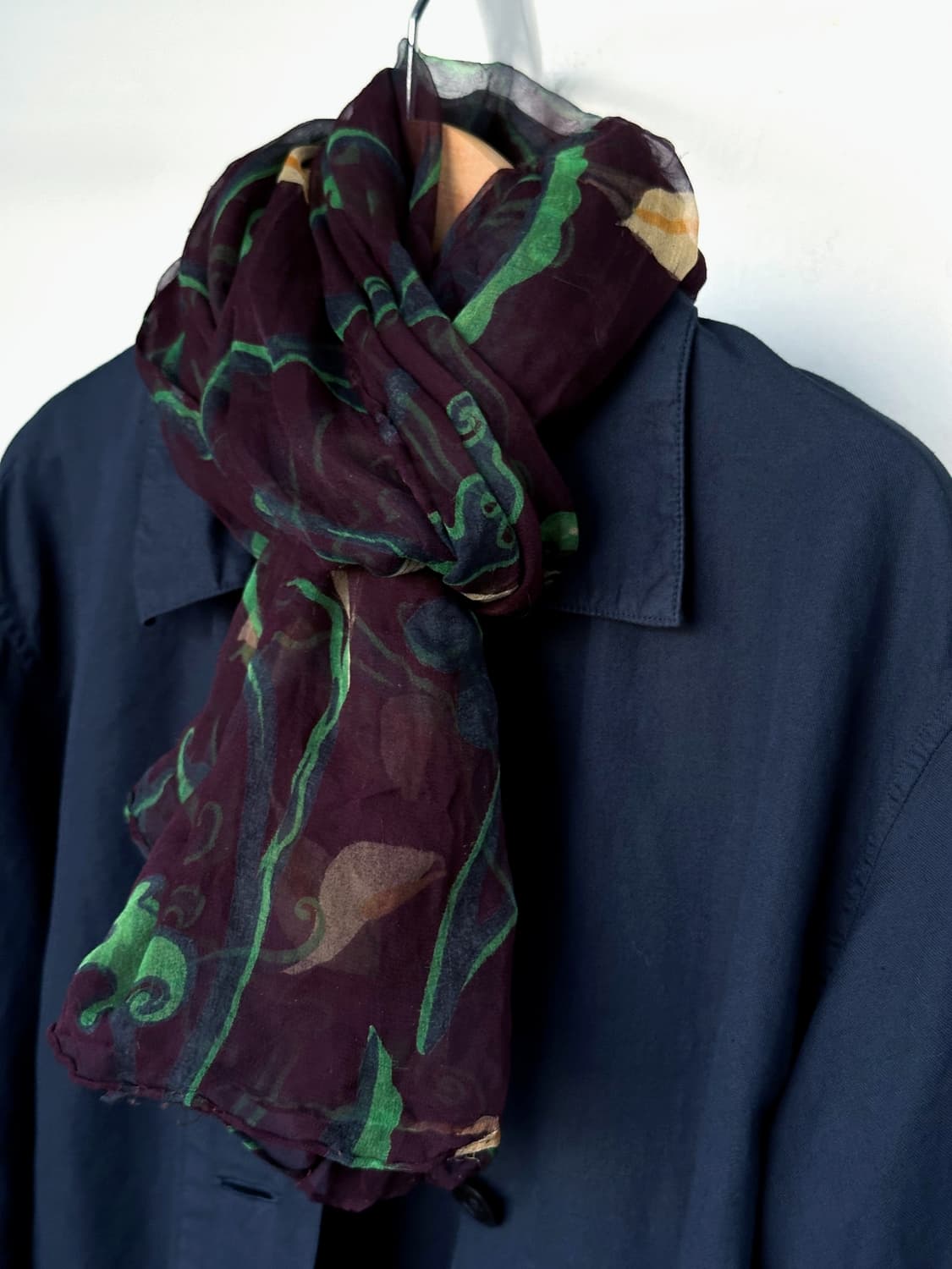 'Silk 100%' sheer fabric design stole 상품이미지6