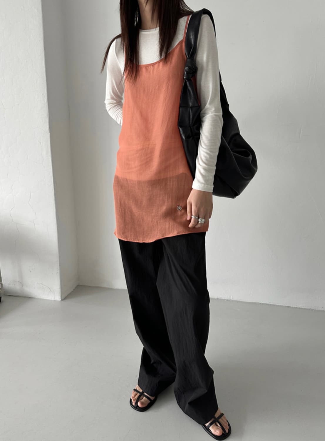 Seethrough Layered Onepiece (Orange) 상품이미지2