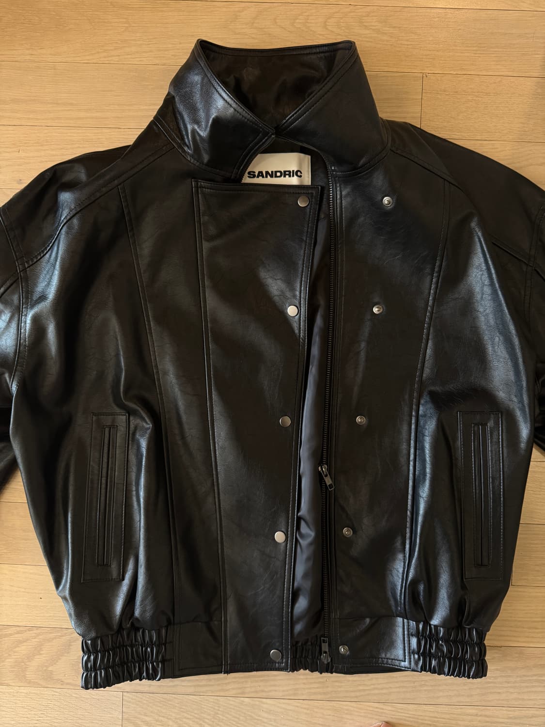 sandric 샌드릭 25fw 사이드 버튼 레더 자켓 F 상품이미지9