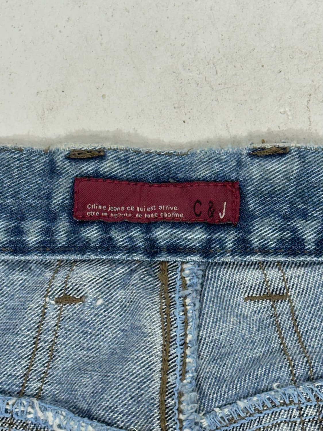일본 빈티지 연청 C&J 카펜터 워크 데님 팬츠 자수 청바지  상품이미지7