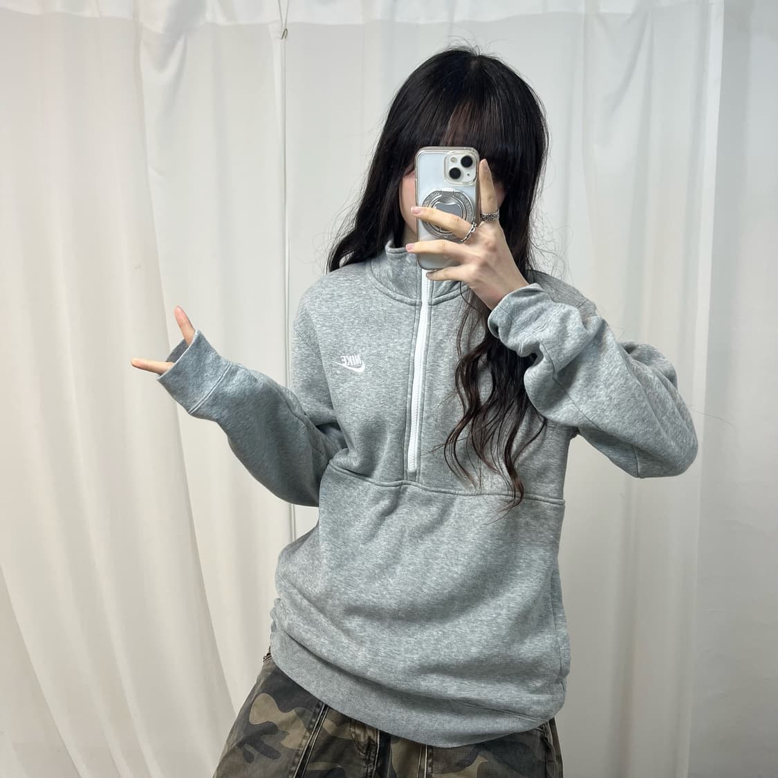 Nike Grey Half-zip Sweatshirt 상품이미지2