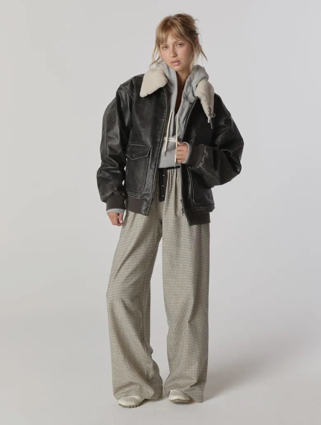 에어포스 레더 자켓 (워시드 블랙) 상품이미지1