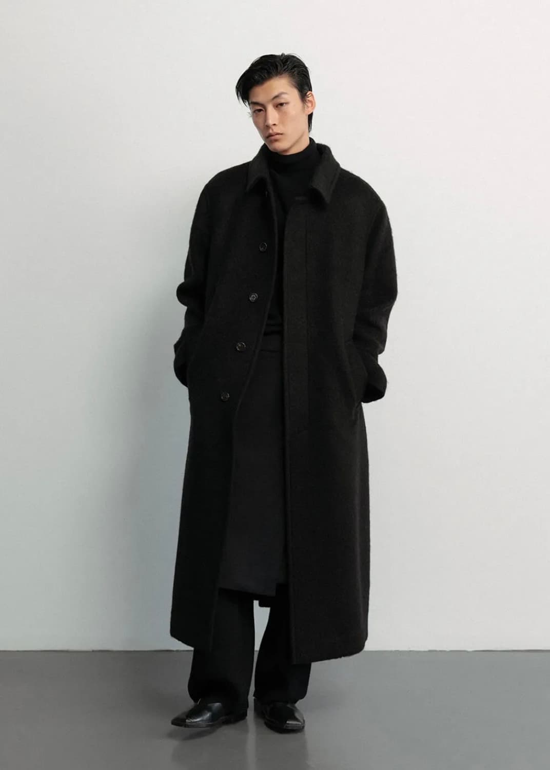 우마뭉 japanese mohair coat 블랙 L사이즈(새상품) 상품이미지3