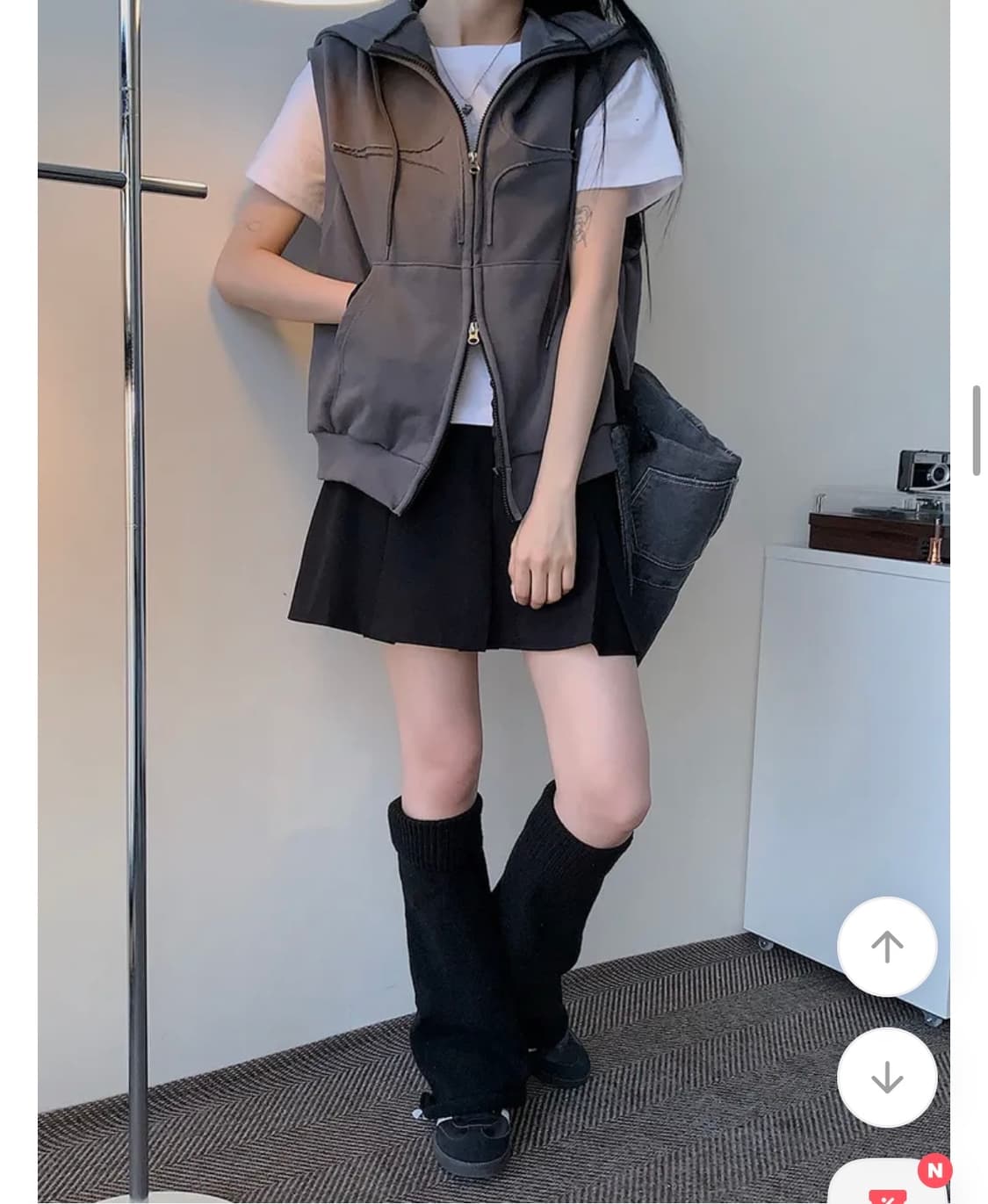 에이블리 남여공용 투웨이 조끼 후드집업 (새상품) 상품이미지2