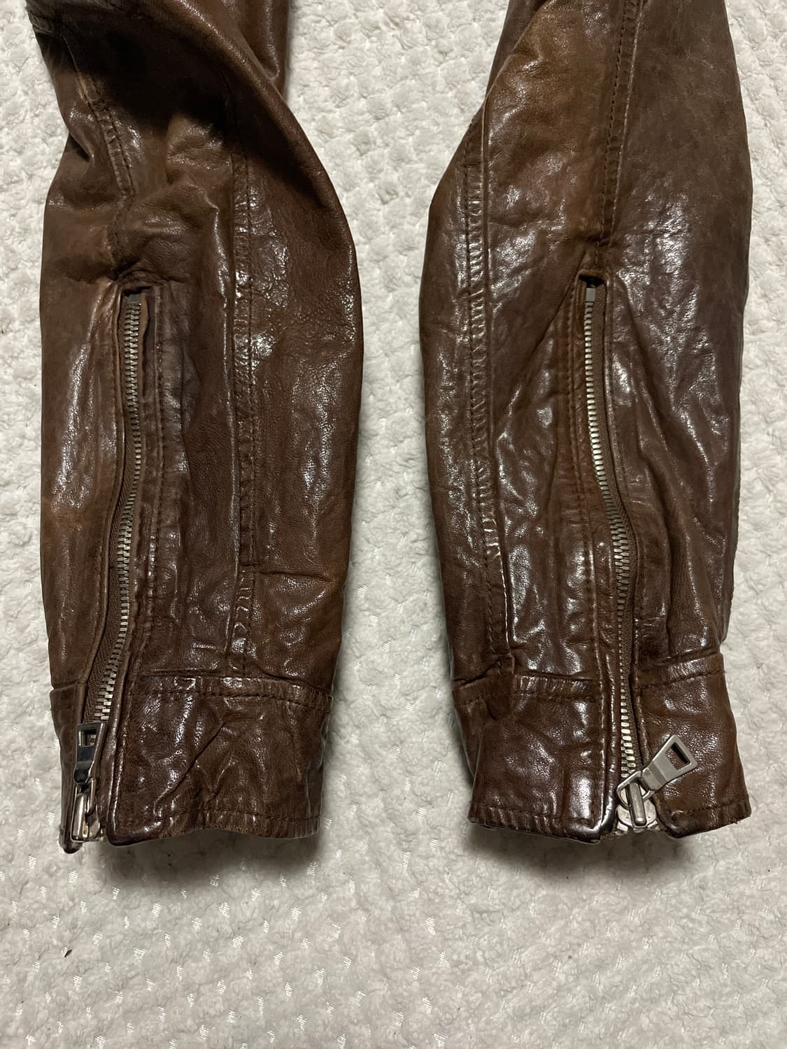 광희시장 웨스턴 무드 램스킨 양가죽 레더 자켓 브라운 상품이미지7