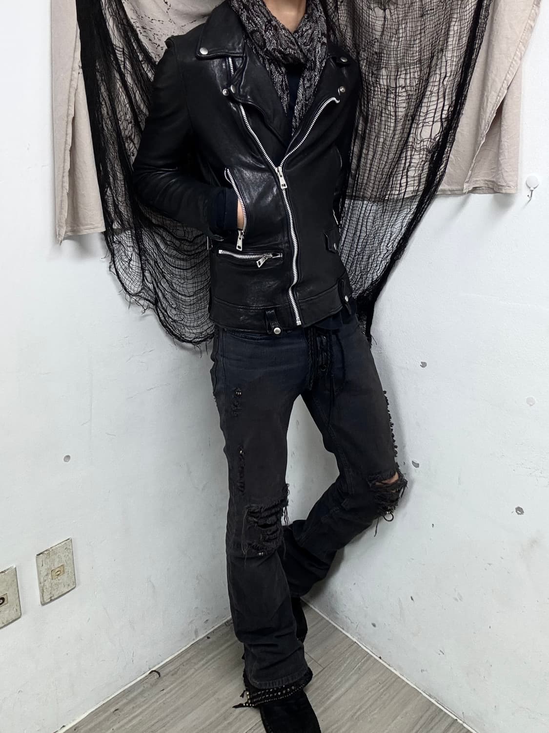 Multi Zipper Sheep Skin Cuff Detail Jack 상품이미지3