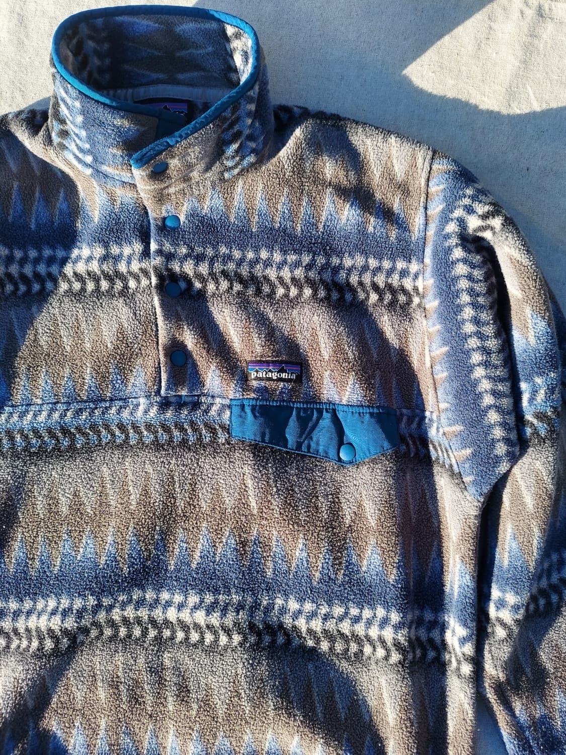 14FW 파타고니아 신칠라 스냅-T 플리스 블루/브라운 아즈텍 패턴 상품이미지3