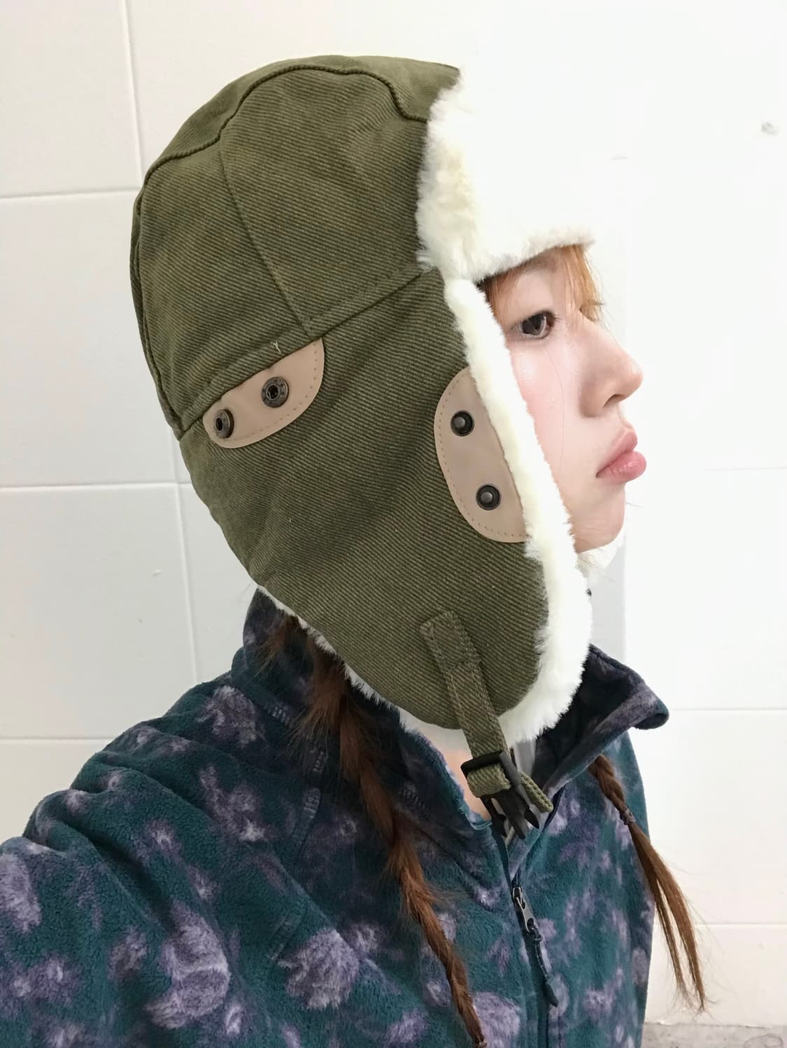 빈티지 카키 트루퍼햇 상품이미지3