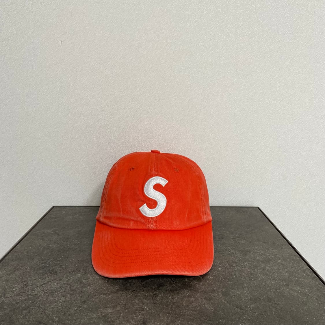 (OS) 슈프림 S로고 볼캡 모자 피그먼트 워시드 오렌지 상품이미지1