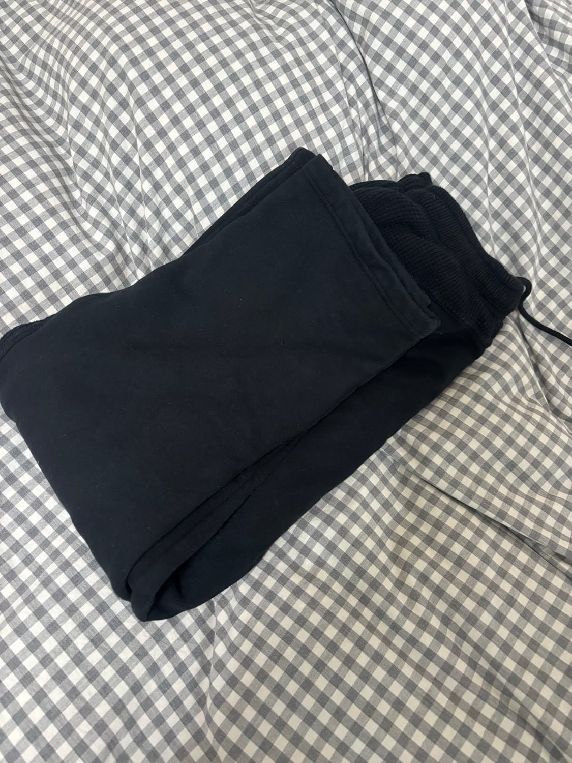 미스치프 롬버스 와플 스웻 팬츠 블랙 s 상품이미지3