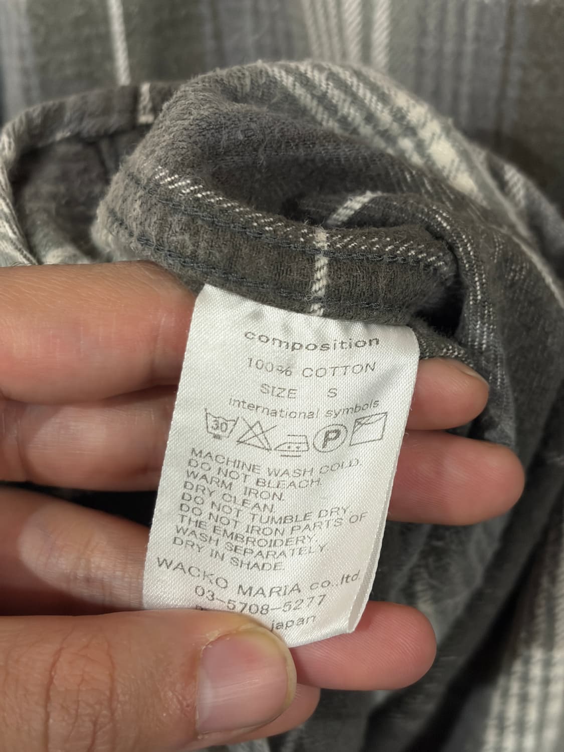 Wacko maria 와코마리아 자수 체크 셔츠 S 상품이미지6