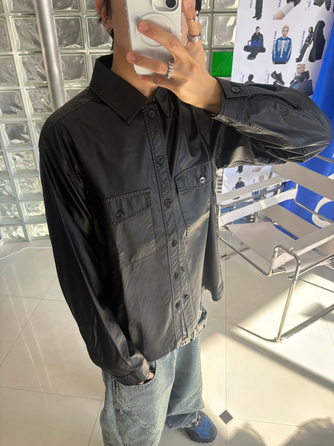 FAKE LEATHER CPO SHIRTS 인조 가죽 CPO 셔츠 상품이미지3