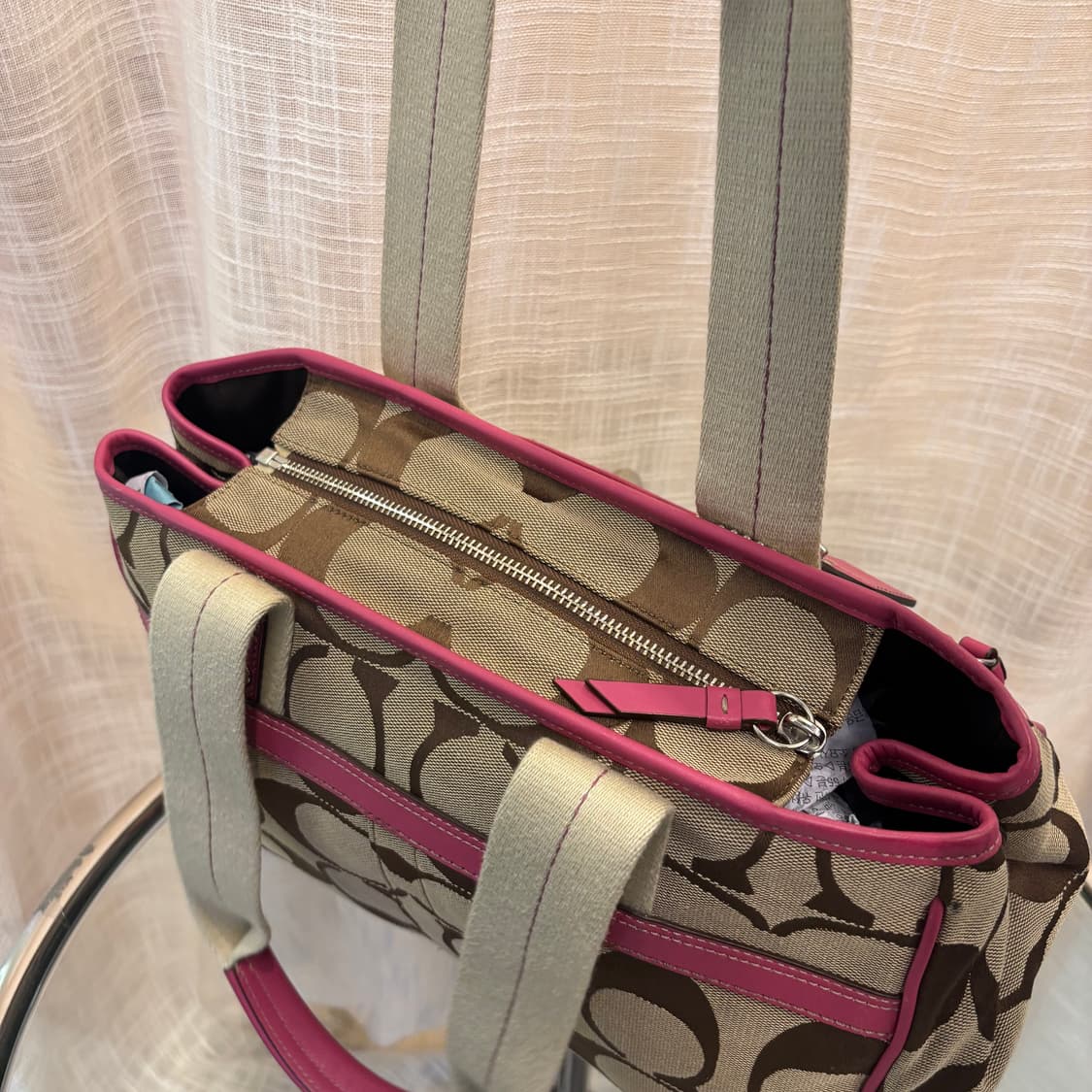 정품 코치 패브릭 토트 숄더백     상품이미지5