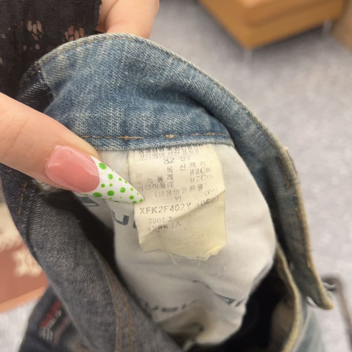 푸부 올드스쿨 레트로 스트릿 언발 프린팅 데님팬츠 32인치 C08953 상품이미지6