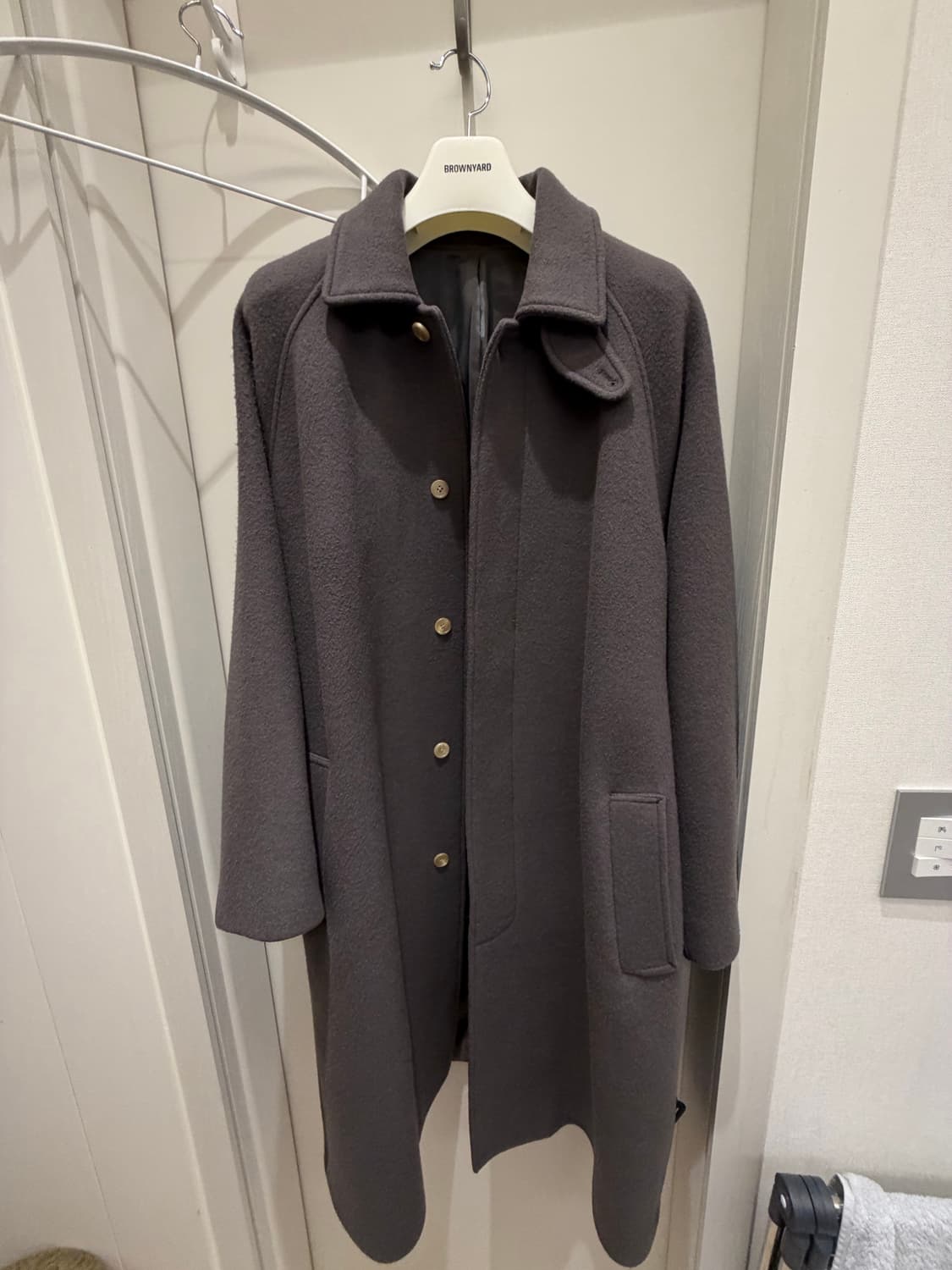 브라운야드 24fw 벨티드코트 브라운그레이 4사이즈 상품이미지2