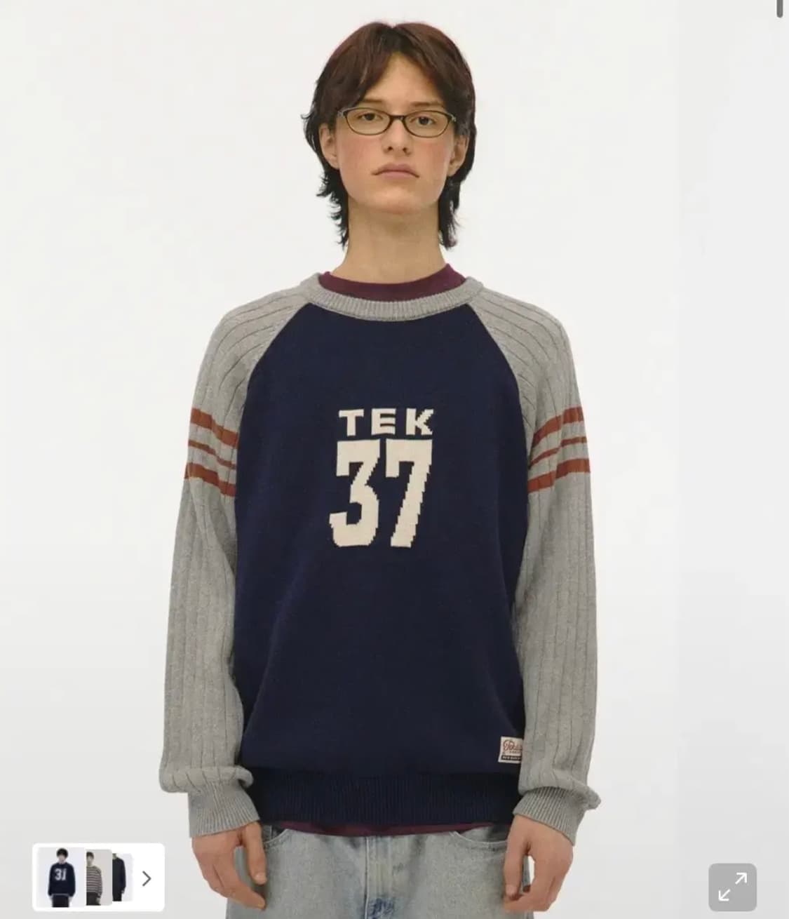 테켓 넘버링 니트 스웨터 상품이미지1