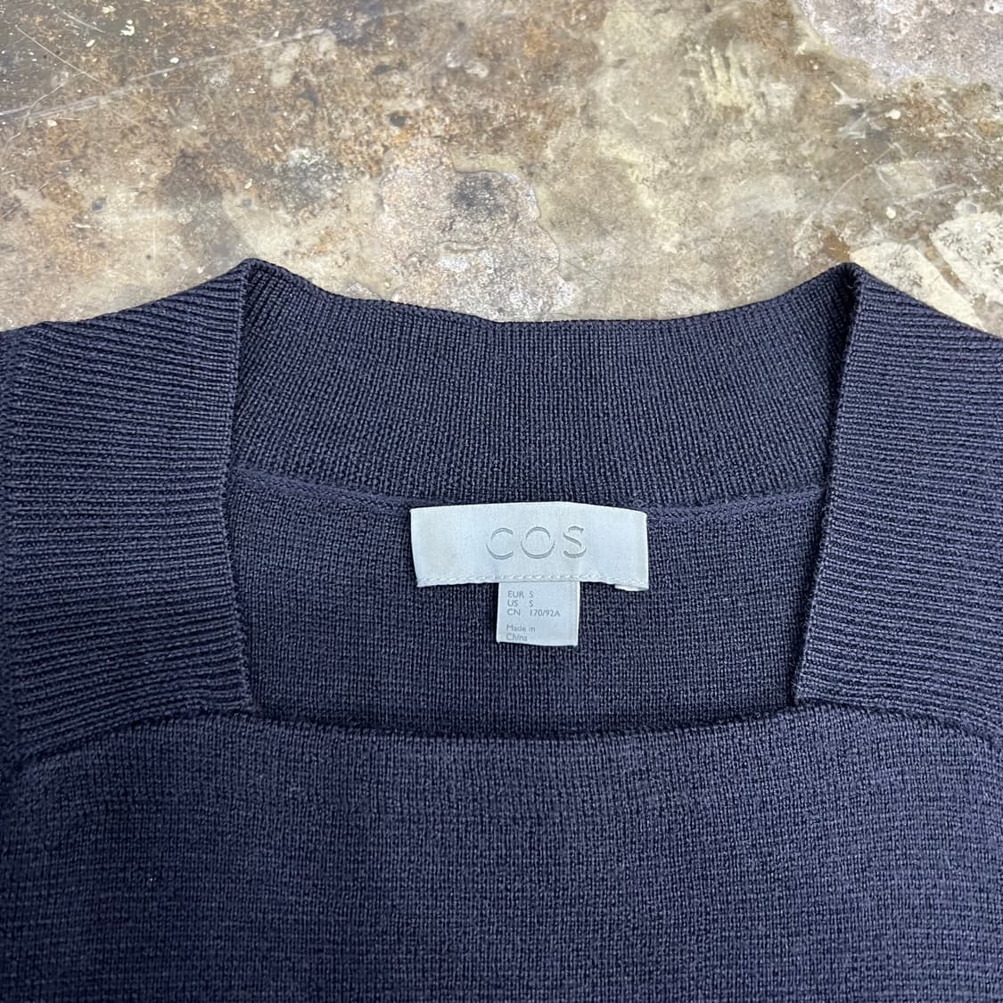 S) COS 코스 스퀘어넥 코튼 니트 미니멀 니트 상품이미지3