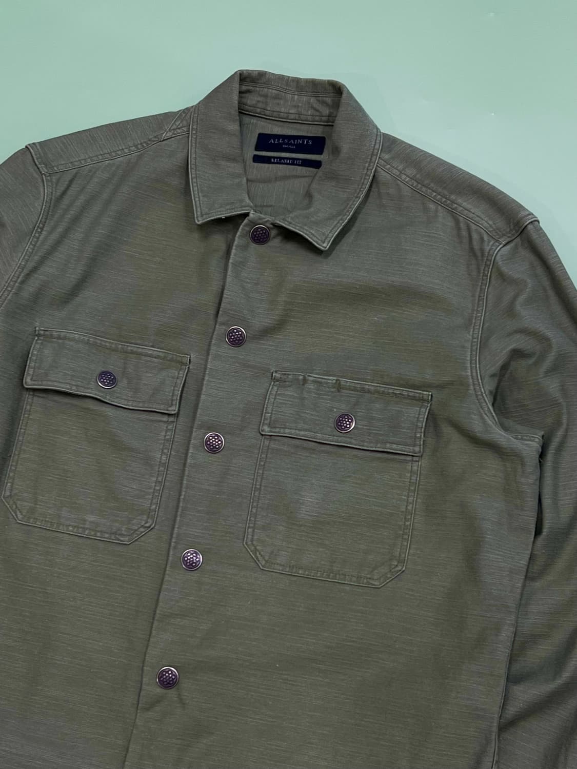(S) 올세인츠 릴렉스핏 밀리터리 버튼 셔츠 상품이미지3