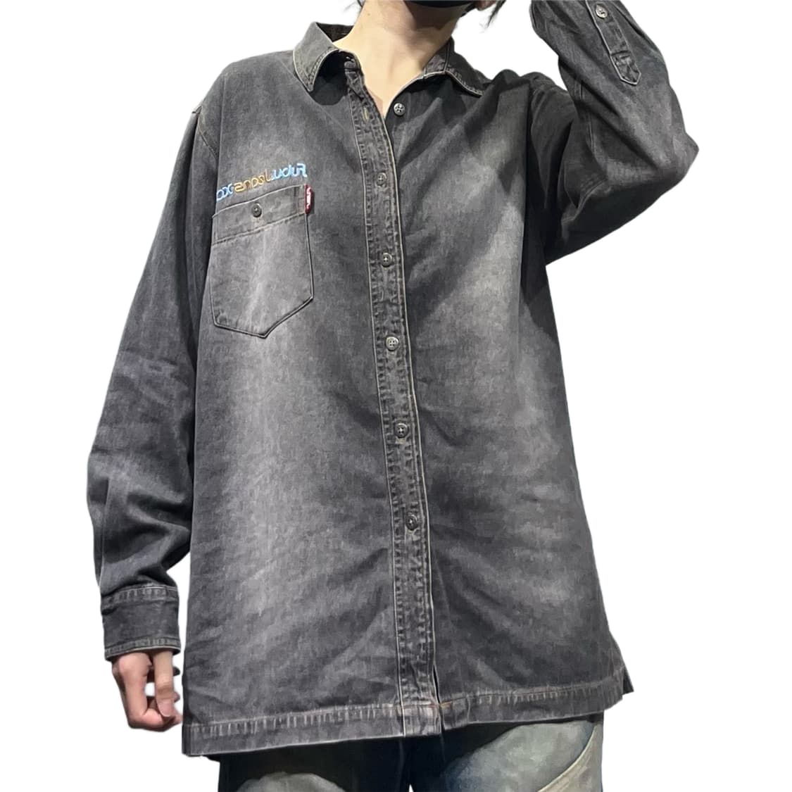 FUBU 흑청 워싱 셔츠 상품이미지1