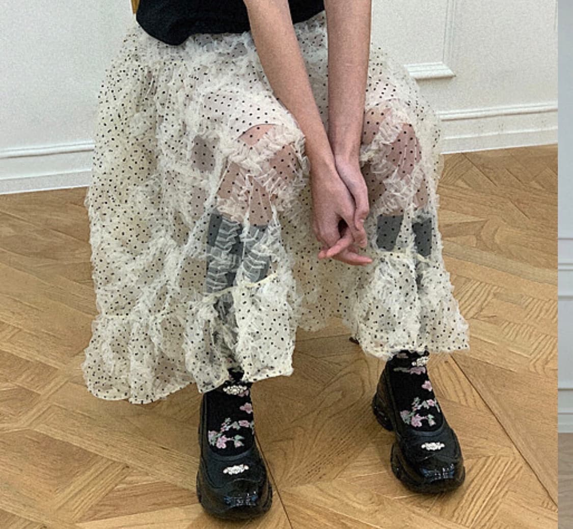 Polka dot frill skirt  상품이미지1