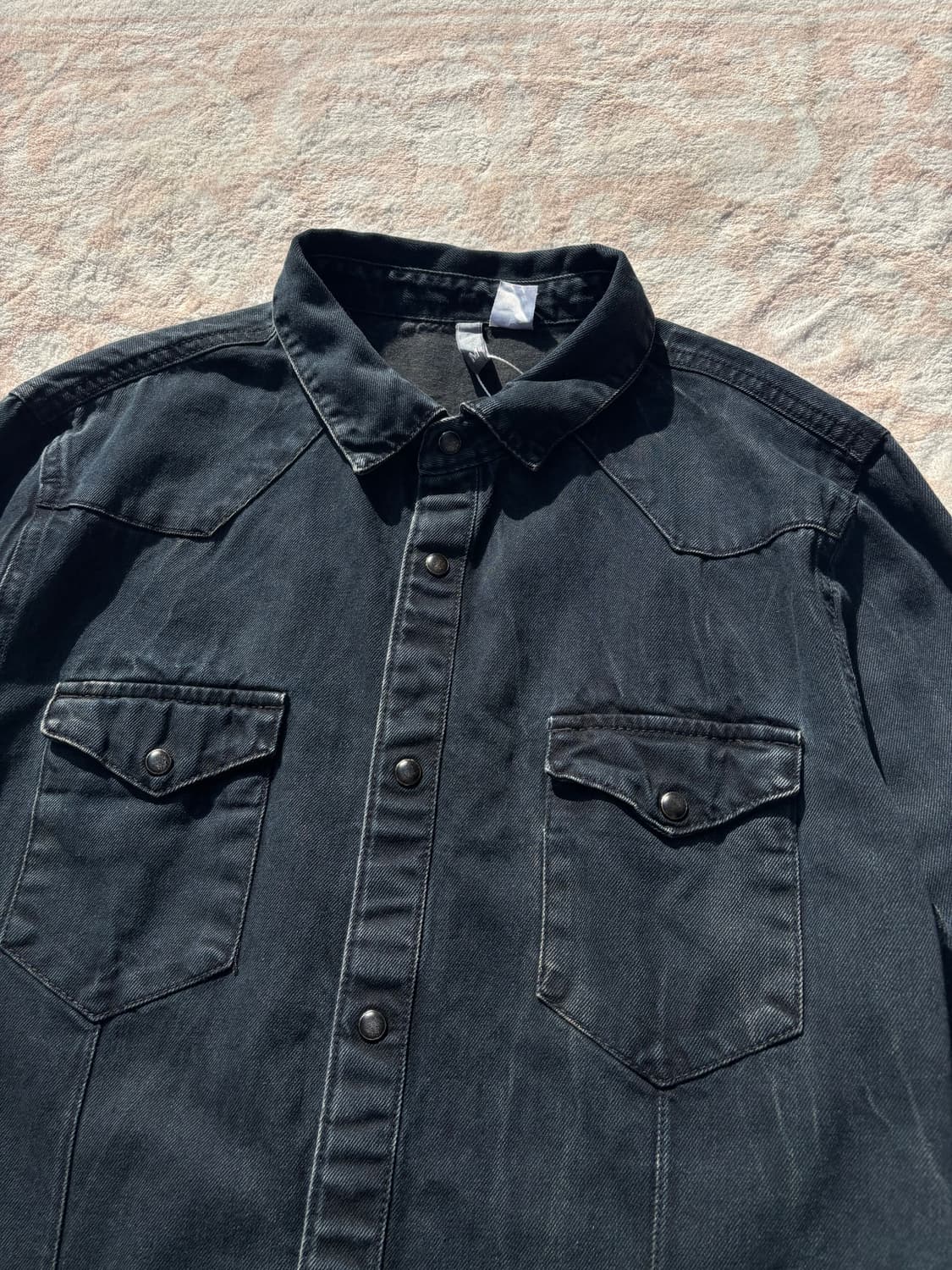 Vintage Washed Black Western Shirt 상품이미지2