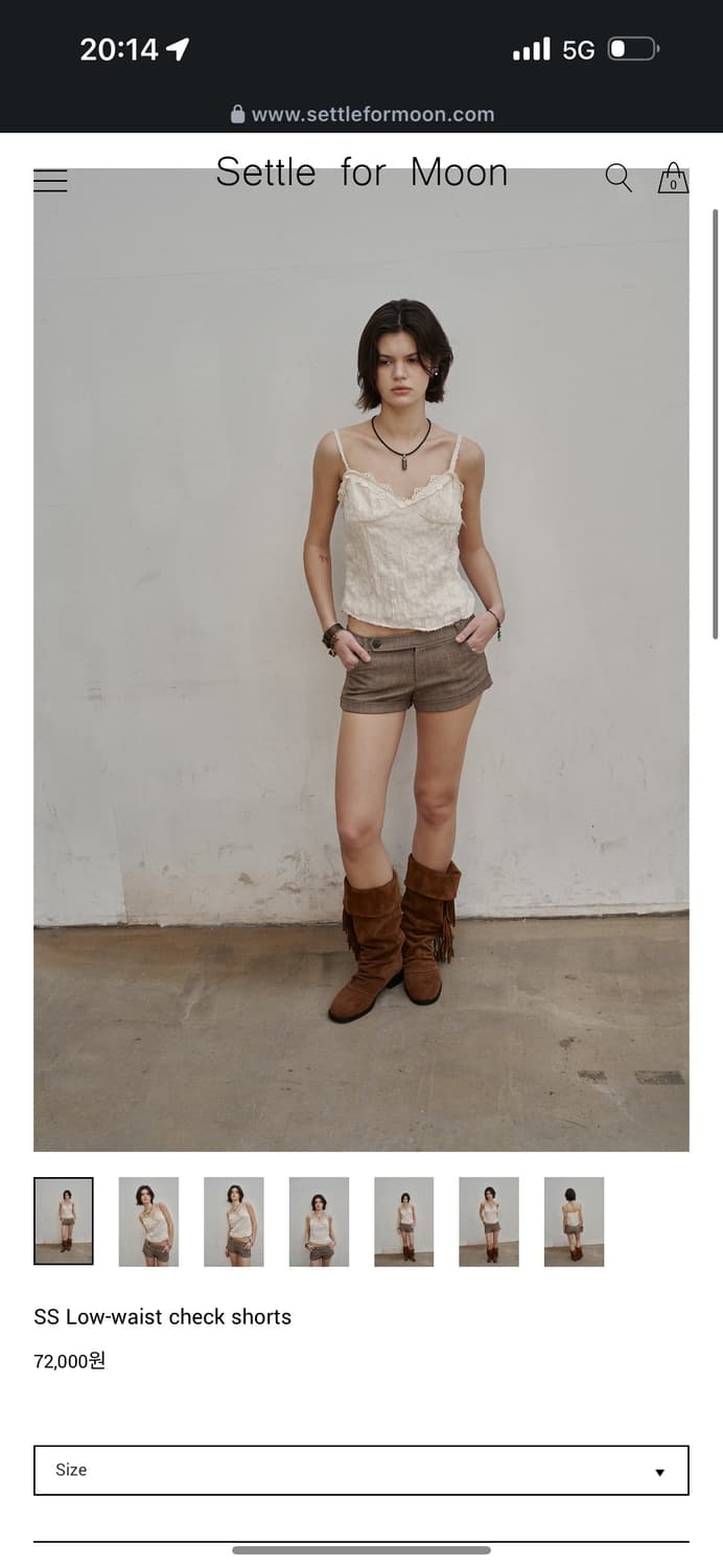 세틀포문 SS Low-waist check shorts 상품이미지2