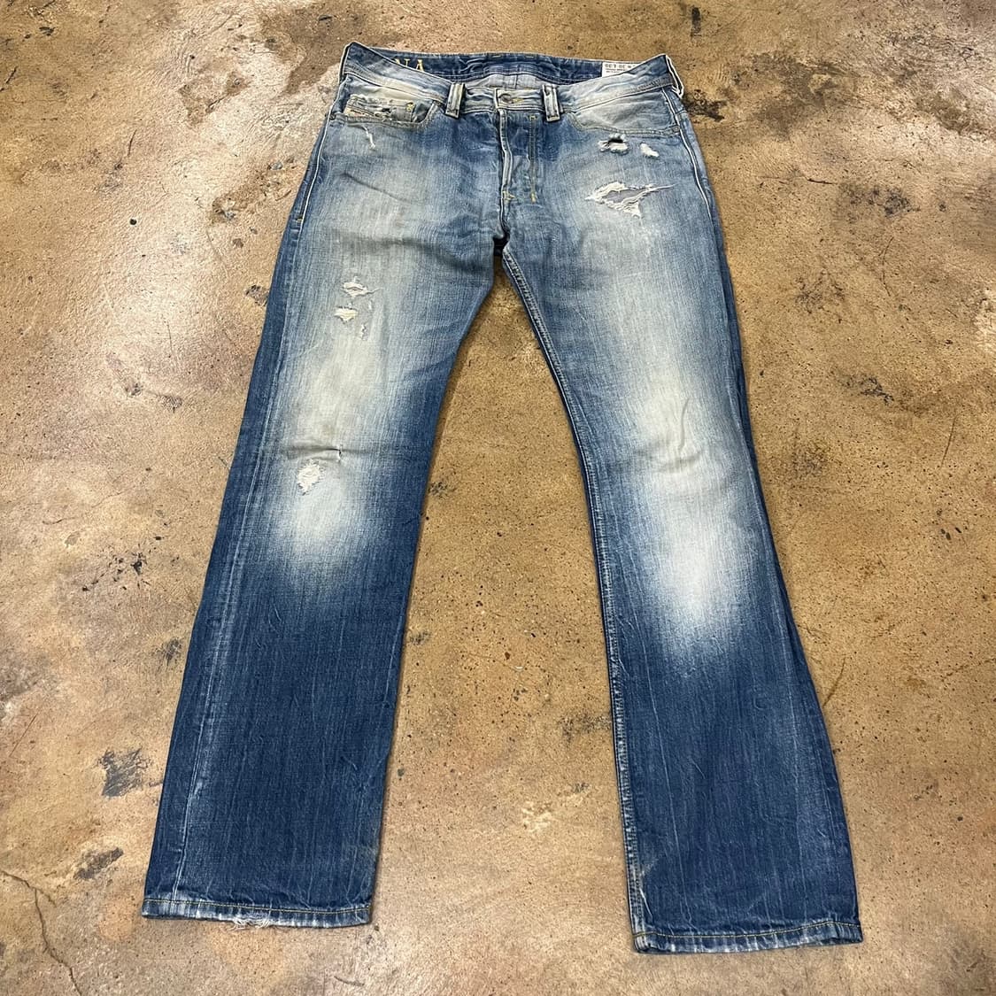 [정품/30] 디젤 데미지 워싱 청바지 b15 상품이미지2